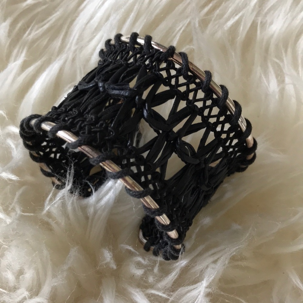 Black leather cuff